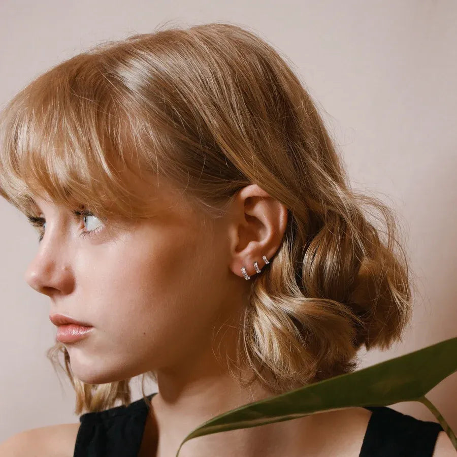 Boucles d'oreilles créoles pavées