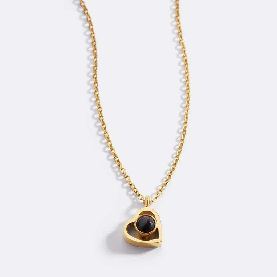 Collier photo personnalisé en forme de cœur