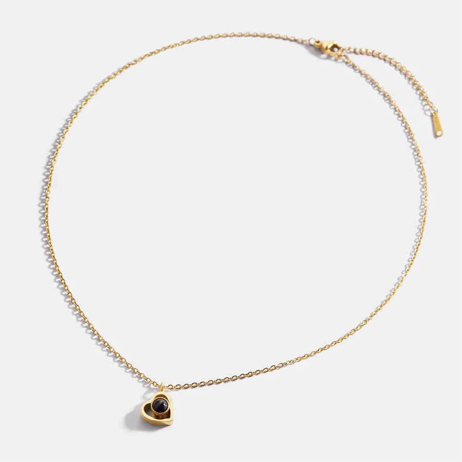 Collier photo personnalisé en forme de cœur