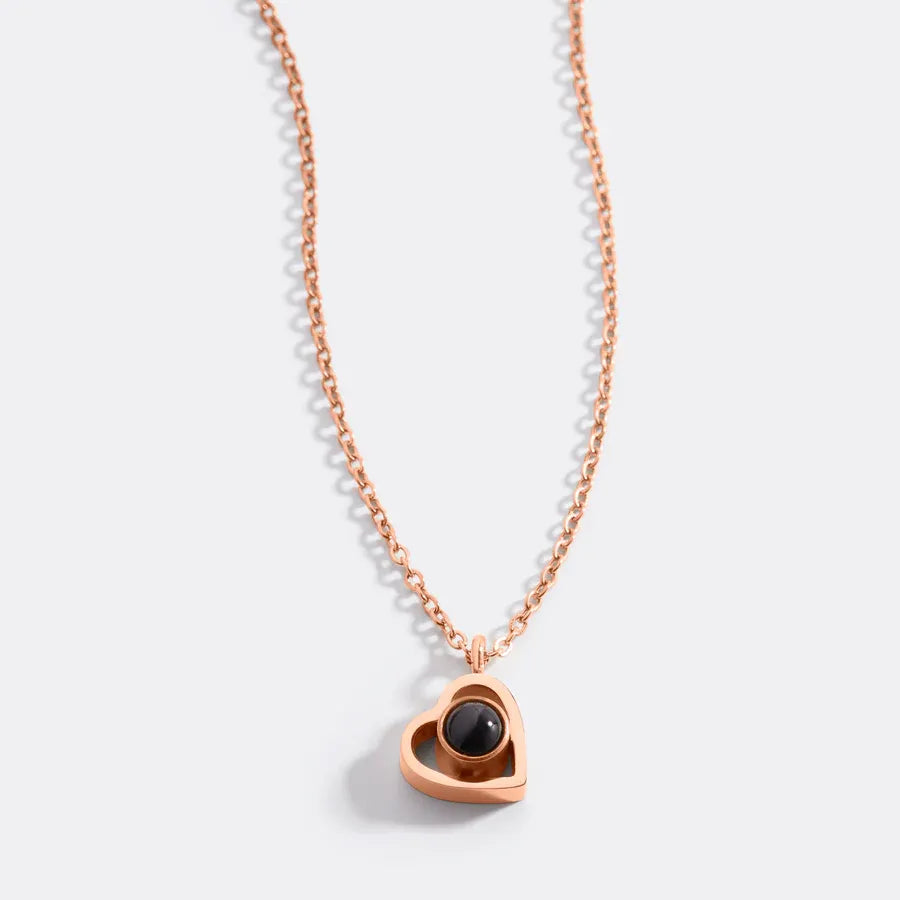 Collier photo personnalisé en forme de cœur