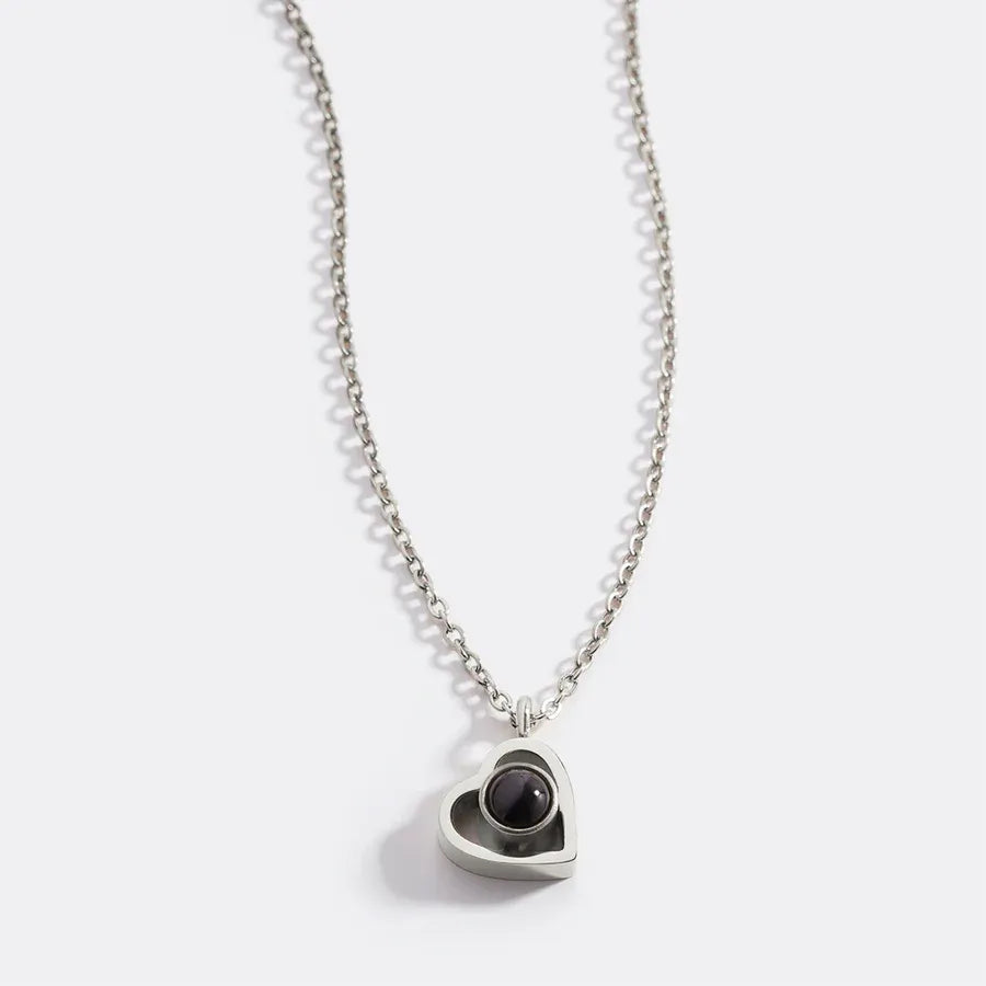 Collier photo personnalisé en forme de cœur