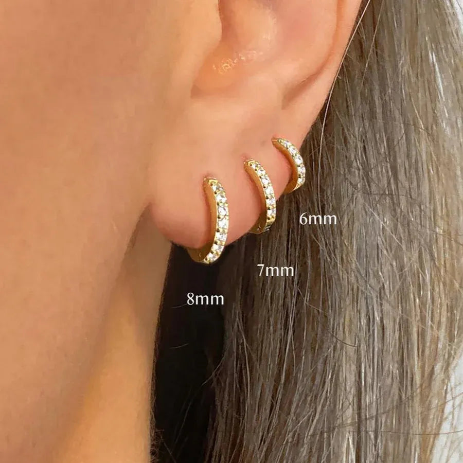 Boucles d'oreilles créoles pavées
